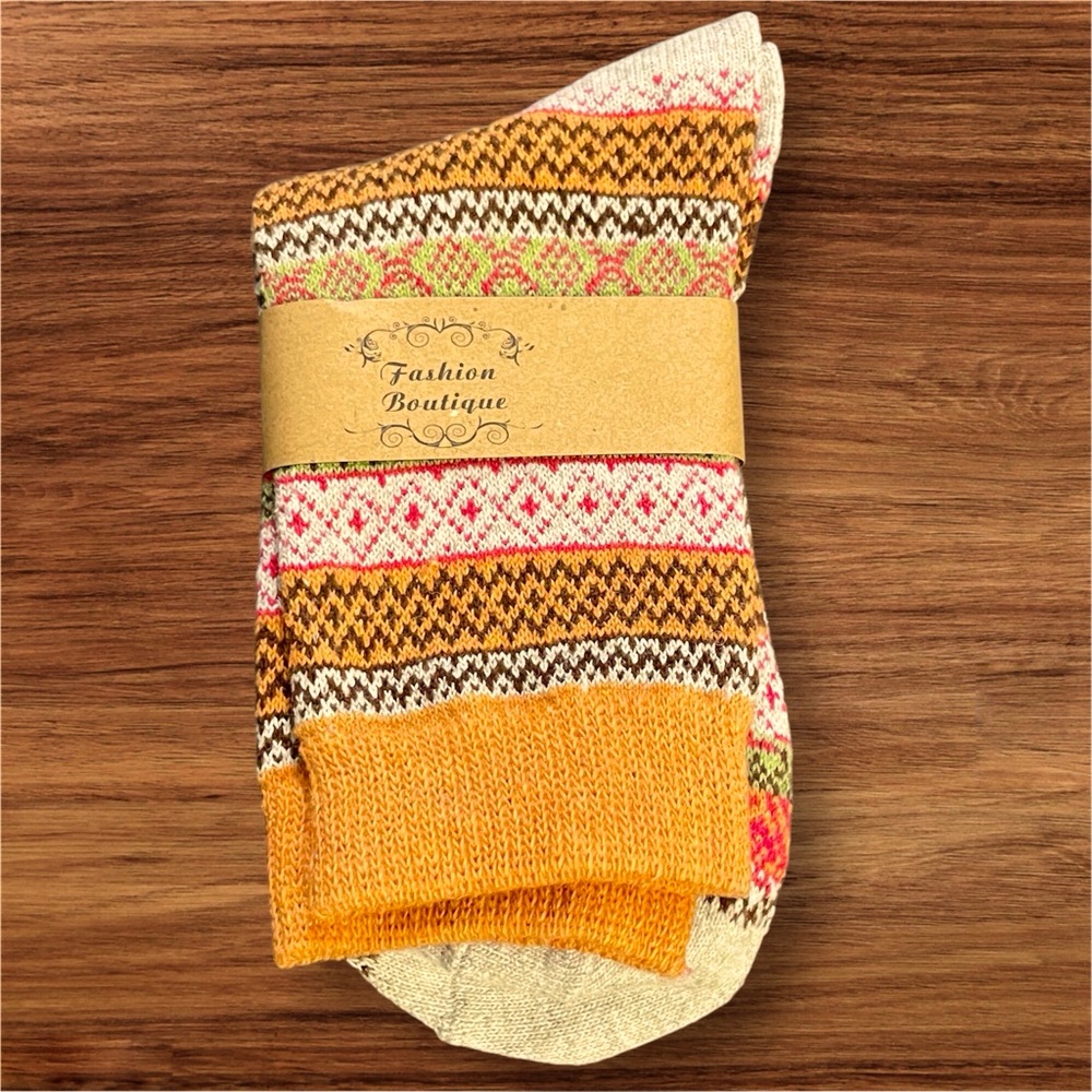 Colorful medium-weight socks for winter